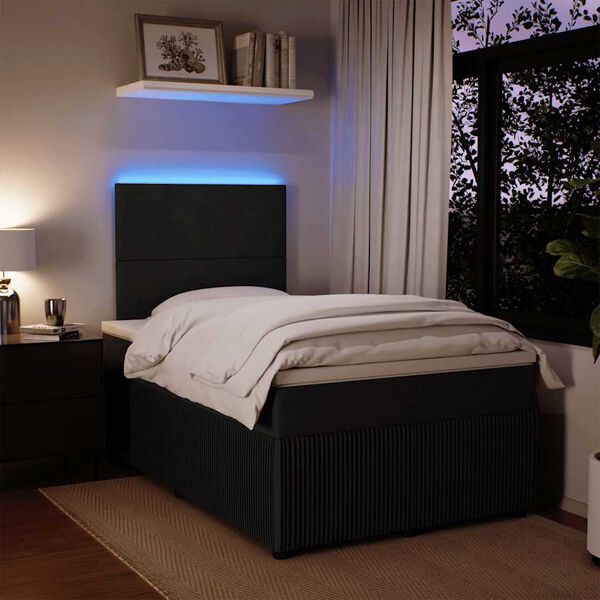 vidaXL Posteľn&yacute; r&aacute;m boxspring s matracom čierny 120x200 cm zamat