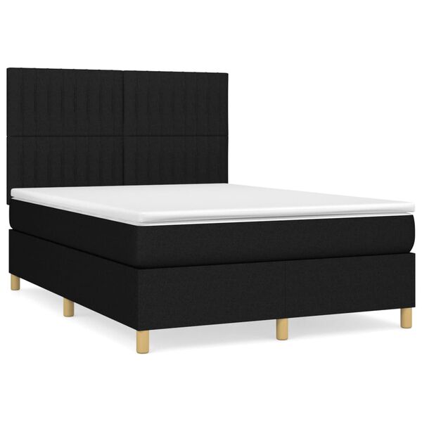 vidaXL Boxspring posteľ s matracom čierny 140x190 cm l&aacute;tka