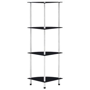 vidaXL Reg&aacute;l so 4 policami, čierny 30x30x100 cm, tvrden&eacute; sklo