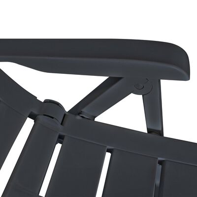 vidaXL Sklápacie záhradné stoličky 4 ks, plast, antracitové