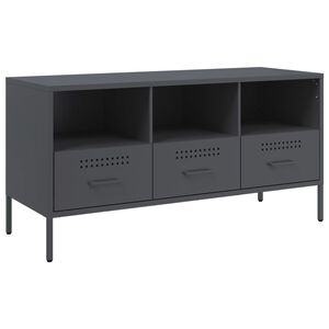 vidaXL TV skrinka antracitov&aacute; 100,5x39x50,5 cm oceľ
