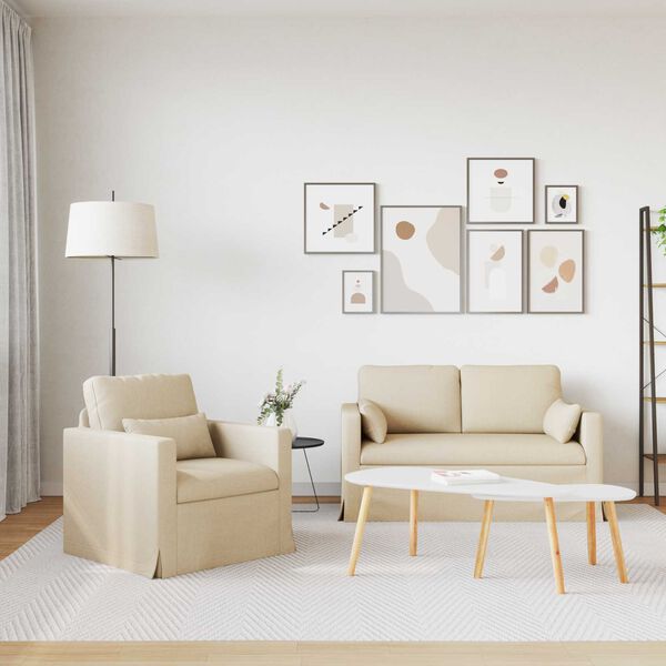 vidaXL Pohovka 2 pcs Kr&eacute;mov&aacute; 139 x 78 x 80 cm l&aacute;tka