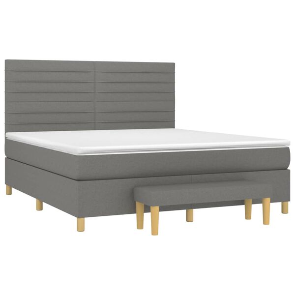 vidaXL Boxspring posteľ s matracom tmavosiv&aacute; 180x200 cm l&aacute;tka