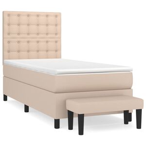 vidaXL Boxspring posteľ s matracom kapuč&iacute;nov&aacute; 90x190 cm umel&aacute; koža