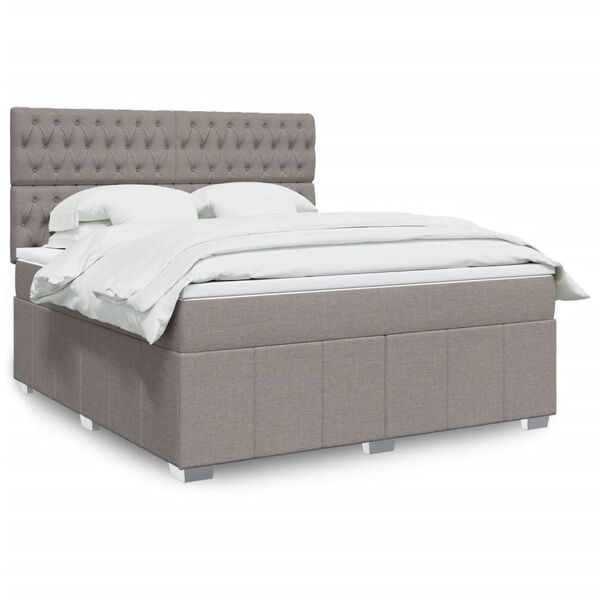 vidaXL Posteľn&yacute; r&aacute;m boxspring s matracom sivohned 180x200 cm l&aacute;tka