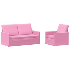vidaXL Sada pohoviek 2 pcs Ružov&aacute; L&aacute;tka