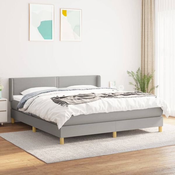 vidaXL Boxspring posteľ s matracom bledosiv&aacute; 180x200 cm l&aacute;tka