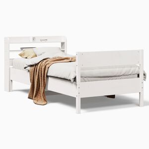vidaXL Posteľ bez matraca biela 90x190 cm mas&iacute;vna borovica