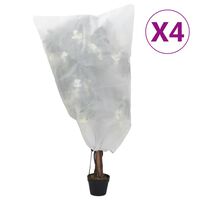 vidaXL Flísové kryty na rastliny so šnúrkou 4 ks 70 g/m² 0,8x0,8 m
