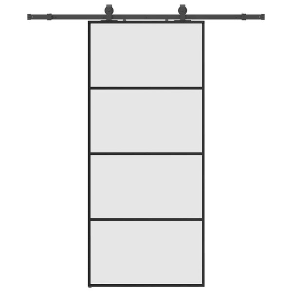 vidaXL Posuvn&eacute; dvere s kovan&iacute;m čierne 90x205 cm ESG sklo