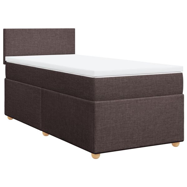 vidaXL Boxspring posteľ s matracom tmavohned&aacute; 90x190 cm l&aacute;tka