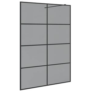 vidaXL Stena walk-in sprchy Čierna 140 x 195 cm tvrden&eacute; sklo