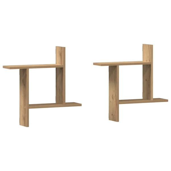 vidaXL N&aacute;stenn&eacute; police 2 ks dib artisan 50x12x50 cm kompozitn&eacute; drevo