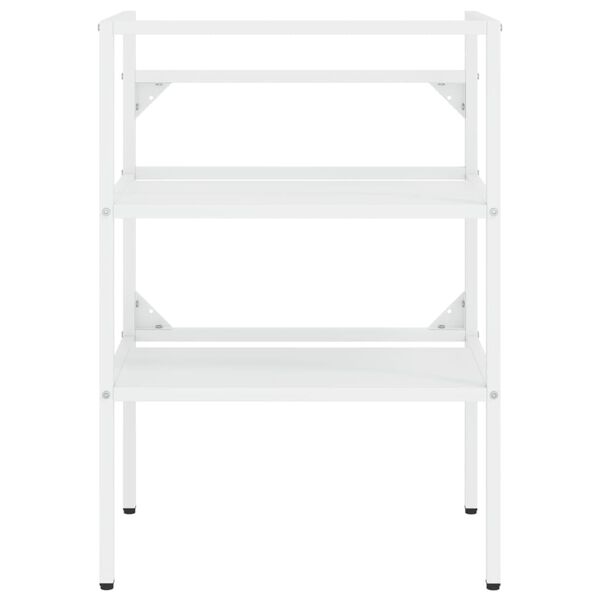 vidaXL Rám umývadla do kúpeľne so zabudovaným umývadlom biely železo