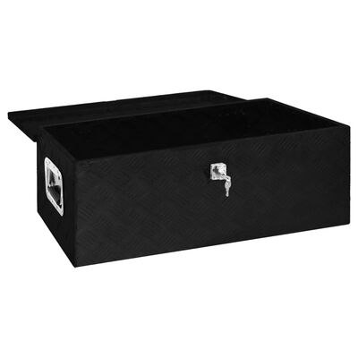 vidaXL Úložný box čierny 80x39x30 cm hliník