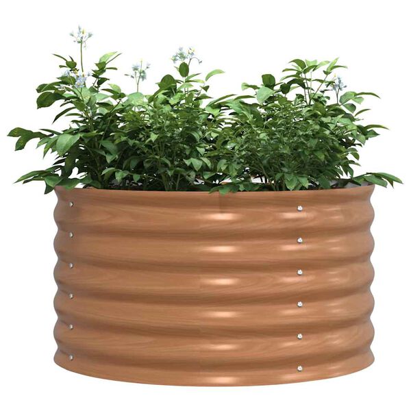 vidaXL Vyvýšený záhradný záhon Hnedá 80 x 80 x 44 cm Oceľ