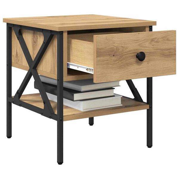 vidaXL Nočn&yacute; stol&iacute;k so z&aacute;suvkou 2 pcs dub artisan 40 x 42 x 45 cm