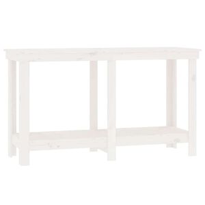 vidaXL Pracovn&aacute; lavica biela 140x50x80 cm mas&iacute;vna borovica