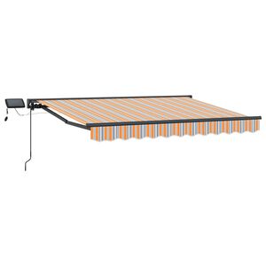 vidaXL Ručn&yacute; r&aacute;m mark&iacute;zy s LED 3,5 x 2,5 m Polyester s PU povrchom