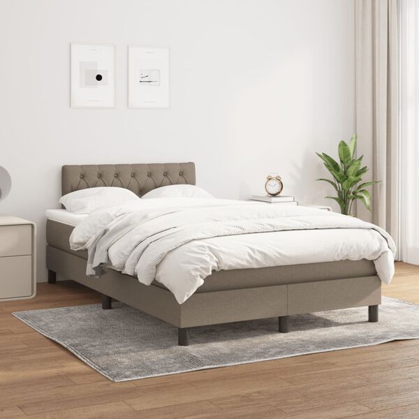 vidaXL Boxspring posteľ s matracom sivohned&aacute; 120x190 cm l&aacute;tka