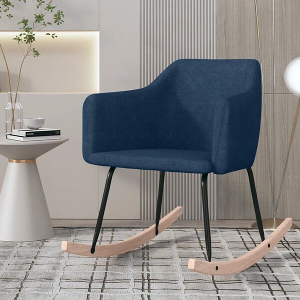 vidaXL Hojdacie kreslo modr&eacute; l&aacute;tkov&eacute;