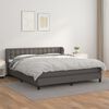 vidaXL Boxspring posteľ s matracom siv&aacute; 160x200 cm umel&aacute; koža