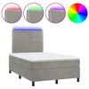 vidaXL Posteľ boxsping s matracom a LED bledosiv&aacute; 120x200 cm zamat