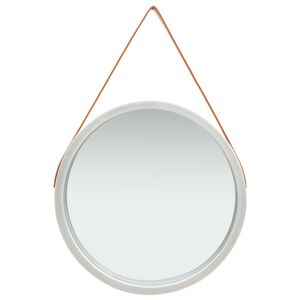 vidaXL N&aacute;stenn&eacute; zrkadlo s popruhom strieborn&eacute; 60 cm
