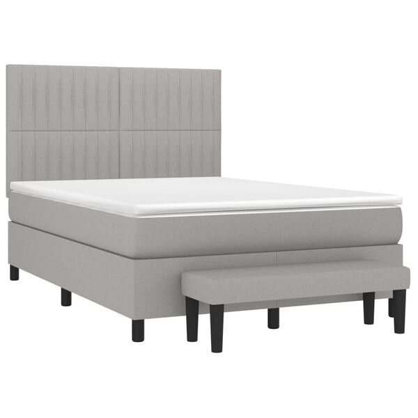 vidaXL Boxspring posteľ s matracom bledosiv&aacute; 140x200 cm l&aacute;tka