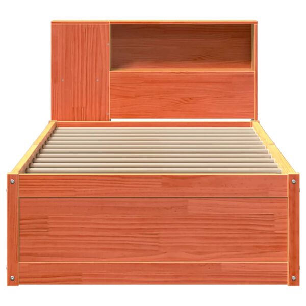 vidaXL Posteľ bez matraca voskovo hned&aacute; 100x200 cm mas&iacute;vna borovica