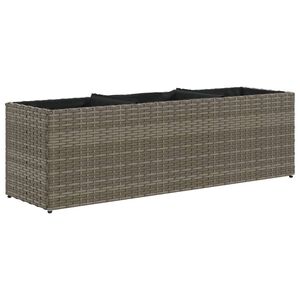 vidaXL Kvetin&aacute;č s kolieskami 3 n&aacute;doby siv&yacute; 105x30x32 cm polyratan