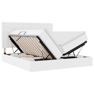 vidaXL Postel s &uacute;ložn&yacute;m prostorem a matrac&iacute; Čist&aacute; biela 180 x 200 cm