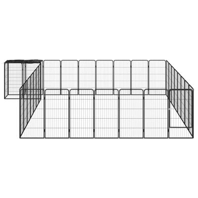 vidaXL Ohrádka pre psov 34 panelov čierna 50x100 cm práškovaná oceľ