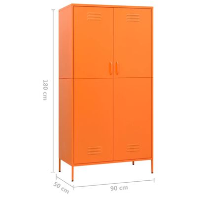 vidaXL Skriňa oranžová 90x50x180 cm oceľová