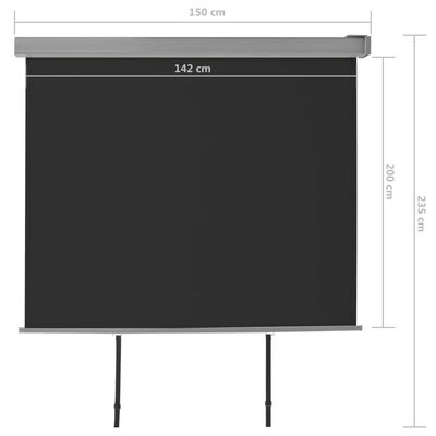 vidaXL Bočná markíza na balkón, multifunkčná 150x200 cm, čierna