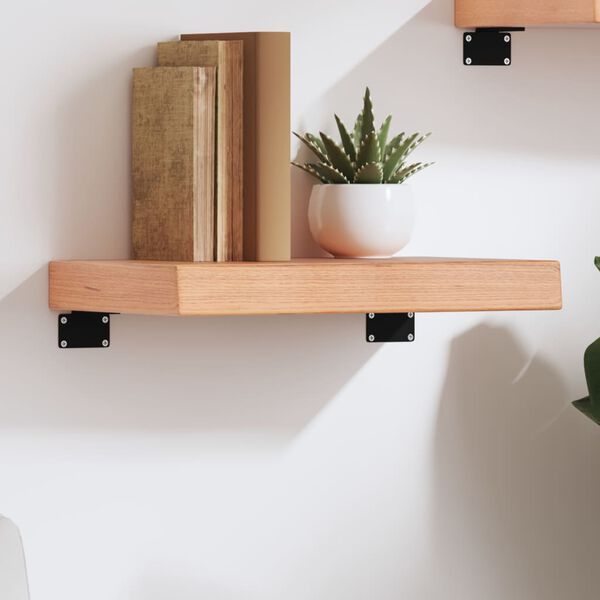 vidaXL Nástenná polica svetlohnedá 40x20x6 cm ošetrený dubový masív