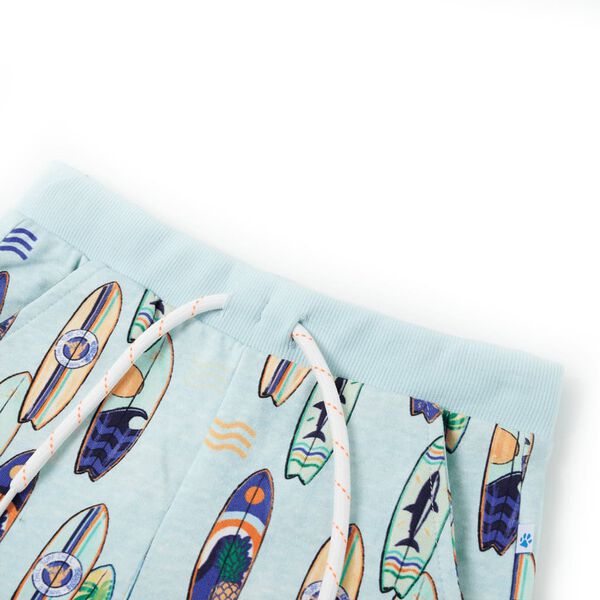 Detsk&eacute; kraťasy so &scaron;n&uacute;rkou jemne modr&eacute; melanž 104