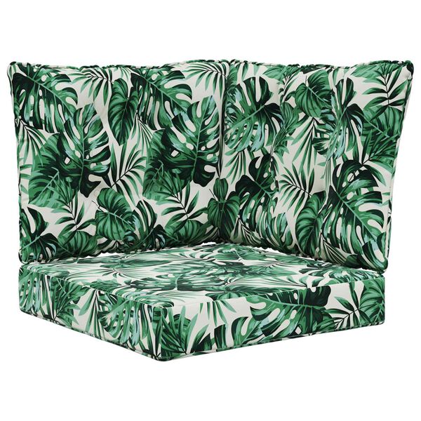 vidaXL Vank&uacute;&scaron; na vonkaj&scaron;iu pohovku 3 pcs Vzor listov Polyester