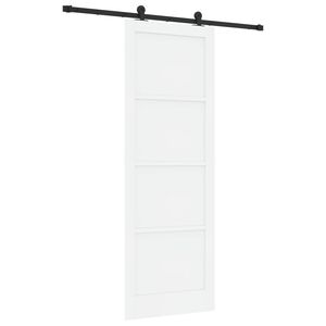 vidaXL Posuvn&eacute; dvere Biela a čierna 83 x 232 cm Borovicov&yacute; mas&iacute;v