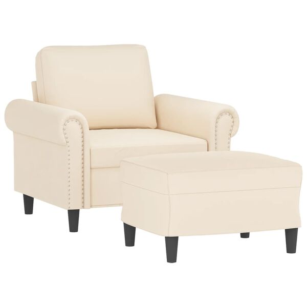 vidaXL Kreslo s podnožkou kr&eacute;mov&eacute; 60 cm zamat