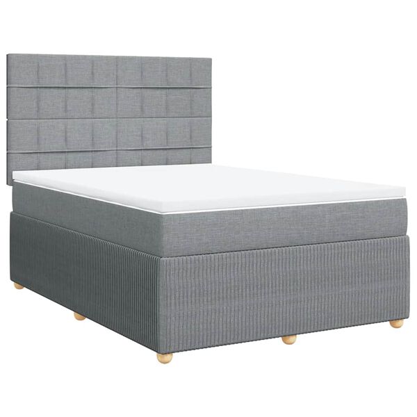 vidaXL Boxspring posteľ s matracom svetlosiv&aacute; 100x200 cm l&aacute;tka