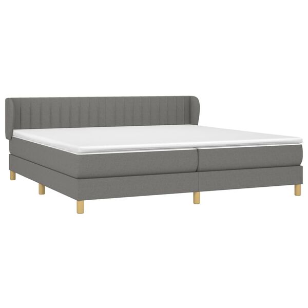vidaXL Boxspring posteľ s matracom tmavosiv&aacute; 200x200 cm l&aacute;tka