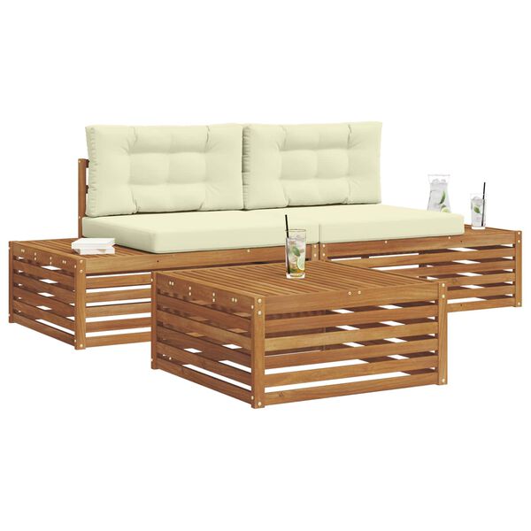 vidaXL Z&aacute;hradn&aacute; s&uacute;prava gaučov s vank&uacute;&scaron;om 3 Kus Pr&iacute;rodn&aacute; a kr&eacute;mov&aacute;