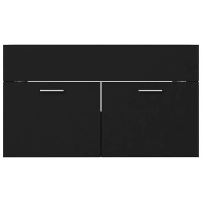vidaXL Skrinka pod umývadlo, čierna 80x38,5x46 cm, kompozitné drevo