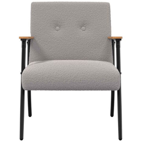 vidaXL kreslo Svetlosiv&aacute; 59 x 75 x 78 cm Tkanina podobn&aacute; kučerav&eacute; vlne