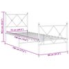 vidaXL Kovový rám postele s čelom a podnožkou biely 75x190 cm