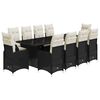vidaXL 11-dielna z&aacute;hradn&aacute; bistro s&uacute;prava s vank&uacute;&scaron;mi čierna polyratan