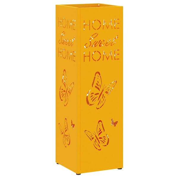 vidaXL Stojan na slnečník Horčicová 15.5 x 15.5 x 49 cm Kov