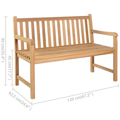vidaXL Záhradná lavička s béžovou podložkou 120 cm tíkový masív