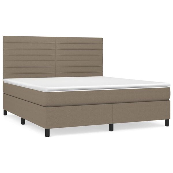 vidaXL Posteľn&yacute; r&aacute;m boxspring s matracom sivohned 180x200 cm l&aacute;tka
